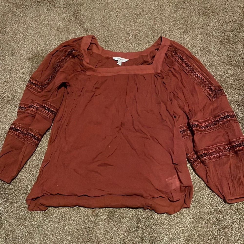 Express Peasant Square Neck Top
